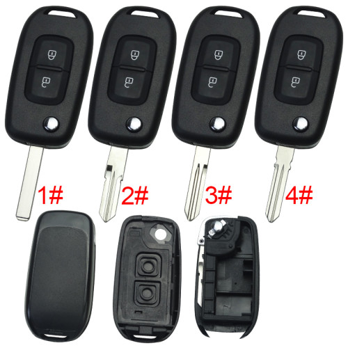 Renault 2 button flip remote key blank, without logo, pls choose blade