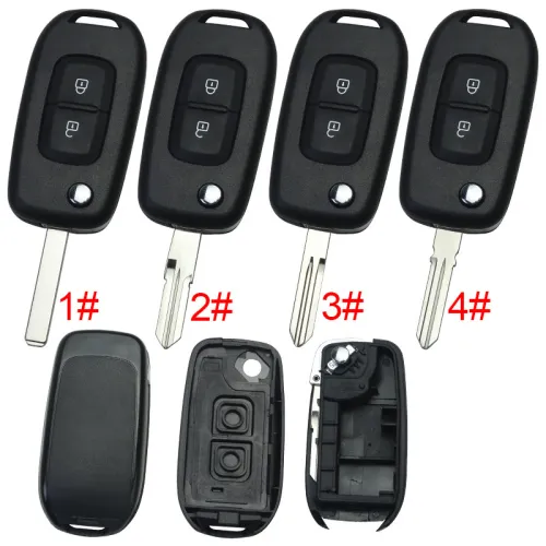 Renault 2 button flip remote key blank, without logo, pls choose blade