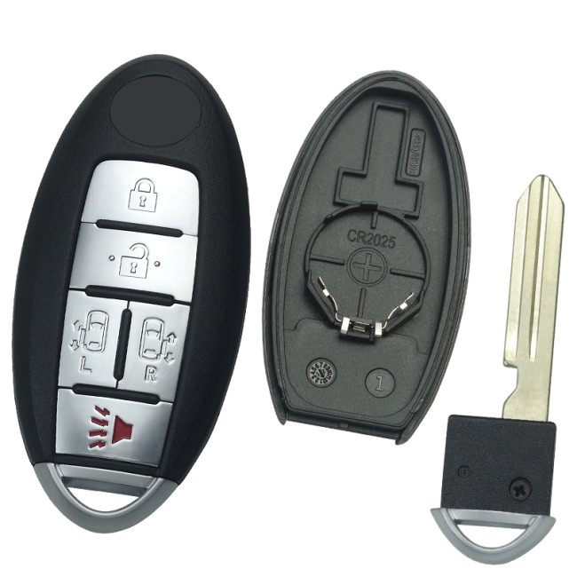 Nissan 4+1button  key blank with logo , with balde ,T-shaped interior for old model