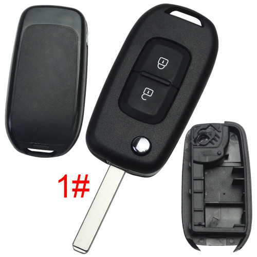 Renault 2 button flip remote key blank, without logo, pls choose blade