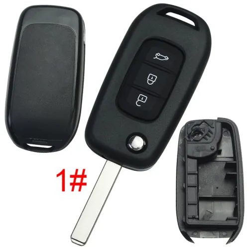 Renault 3 button flip remote key blank, without logo,pls choose blade