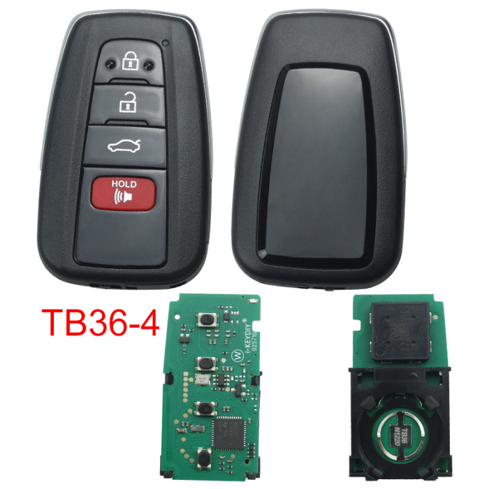 KEYDIY TB36-2 TB36-3 TB36-4 with 8A/Toyota H chip KD Smart Key Universal Remote Control