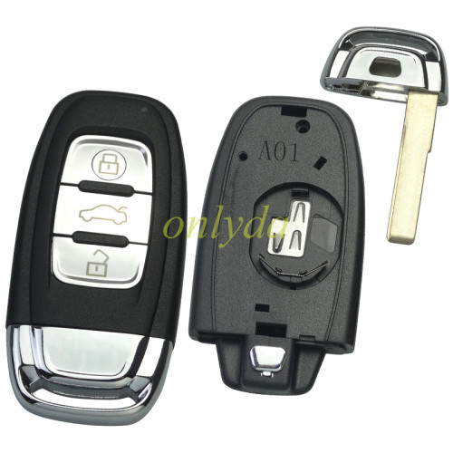 For Audi 3 button keyless modified key shell with Badge