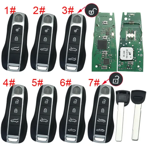 new Aftermarket  5M key kydz for Porsche 911 Cayenne Panamera Macan  3/4 Button 433MHZ with 5M chip   Keyless go，MLB KEY