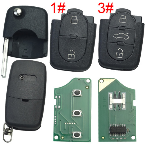 For Audi  remote control with  big battery  434MHZ ID48chip PN:4D0 837 231 A, pls choose button