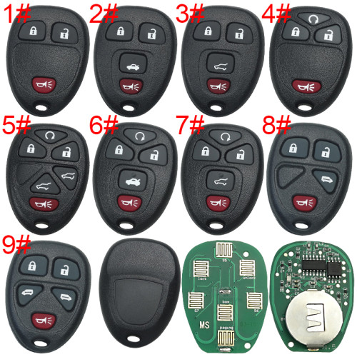 For Buick GM remote key with 315MHZ FCCID =KOBGT04A, pls choose button