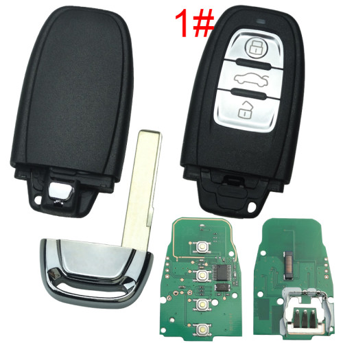For Audi A4L,Q5 3/3+1 button remote  control with 315Mhz/434Mhz, pls choose button  Remote System 8T0-959-754C 8K0-959-754G 8T0-959-754G 8KO-959-754J 8KO-959-754C