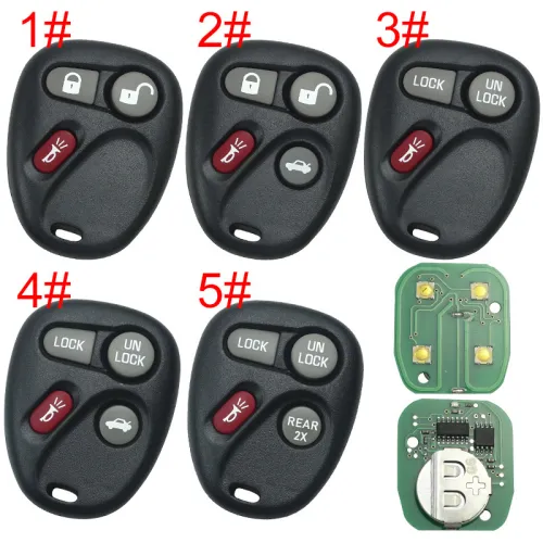 For Buick  remote key with 315MHZ D BOARD FCCID = KOBUT1BT , pls choose button