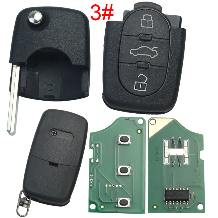 For Audi  remote control with  big battery  434MHZ ID48chip PN:4D0 837 231 A, pls choose button