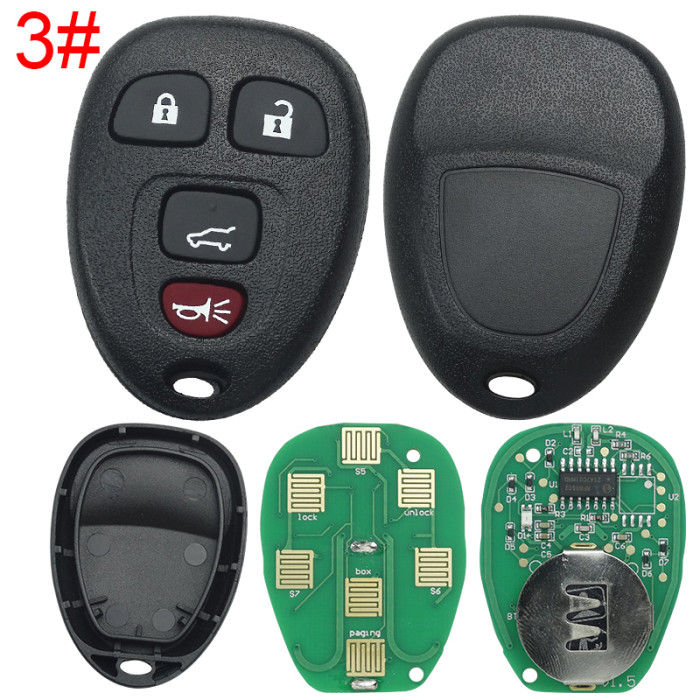 For GM  remote key  with FCCID OUC60270-433mhz (GM # 15913421 , 15913420 ,  20869057 15857840 5913427), pls choose button