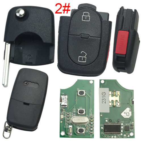 For Audi  remote key 315MHZ ID48chip PN:4DO 837 231G， pls choose button