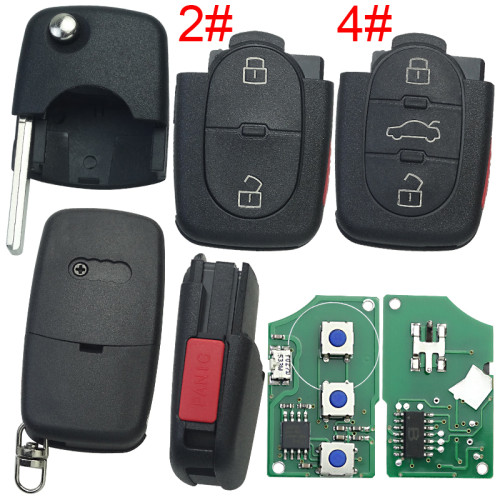 For Audi control remote ID48chip 315mhz PN: 4DO 837 231 P, pls choose button