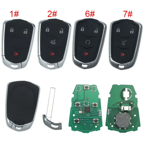 Cadillac smart Keyless  remote key with adjustable 315mhz / 433 mhz  2016-2020 Cadillac CT6 FCC ID: HYQ2EB FCC ID: HYQ2AB GM # 13580800, 13598528 GM Part: 13598538 Switchable frequency ， pls choose button