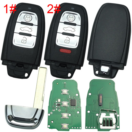 Audi A4L,Q5 3 /3+1 button remote  control with 868mhz, pls choose button  Remote System 8T0-959-754C 8K0-959-754G 8T0-959-754G 8KO-959-754J 8KO-959-754C