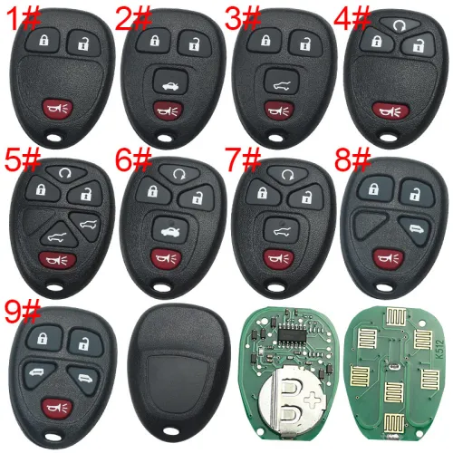 For Buick GM remote key blank with 315mhz OUC60270 315 CH-010 POUC60270(G9), pls choose button