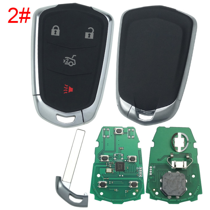 Cadillac smart Keyless  remote key with adjustable 315mhz / 433 mhz  2016-2020 Cadillac CT6 FCC ID: HYQ2EB FCC ID: HYQ2AB GM # 13580800, 13598528 GM Part: 13598538 Switchable frequency ， pls choose button