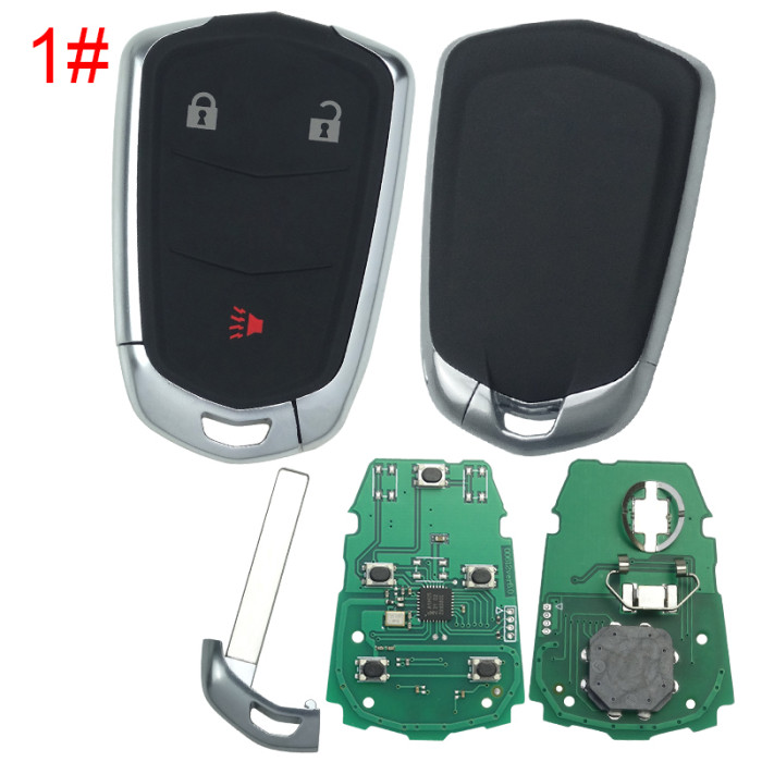 Cadillac smart Keyless  remote key with adjustable 315mhz / 433 mhz  2016-2020 Cadillac CT6 FCC ID: HYQ2EB FCC ID: HYQ2AB GM # 13580800, 13598528 GM Part: 13598538 Switchable frequency ， pls choose button