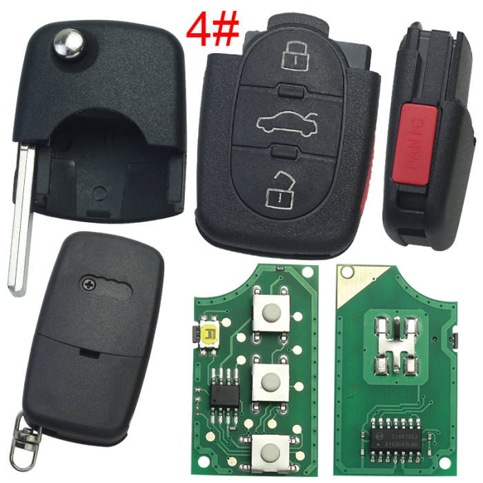 For Audi 2+1/3+1button control remote  315MHZ ID48chip PN: 4DO 837 231 M, pls choose button