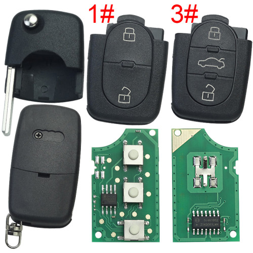 For Audi Key Fob Remote 434mhz  with ID48chip  PN: 4D0 837 231 D 1998-2002 Audi A4  FCC: MZ241081964,   4D0837231D, pls choose button