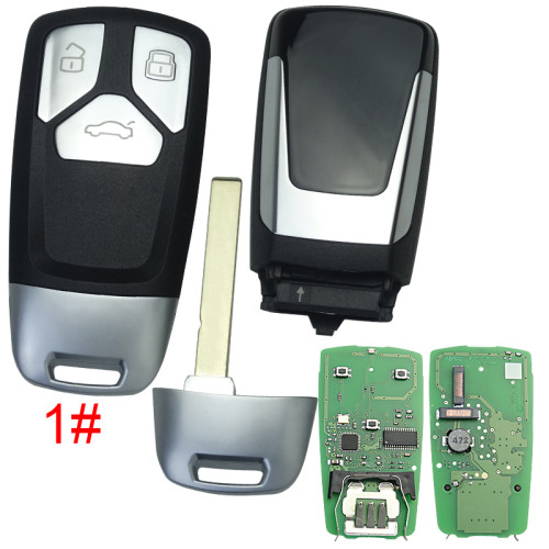 ForAudi TT 3 /3+1 button Keyless remote key with 434mhz with AES 48 chip ASK , pls choose button