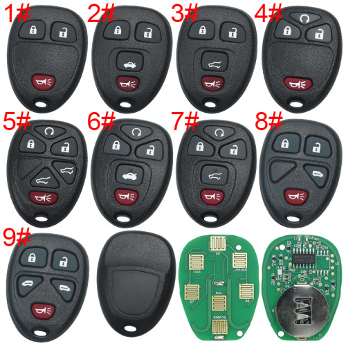For GM  remote key  with FCCID OUC60270-433mhz (GM # 15913421 , 15913420 ,  20869057 15857840 5913427), pls choose button