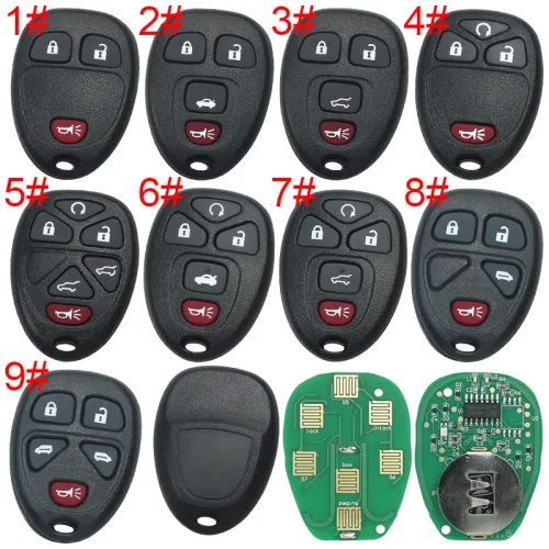 For GM  remote key  with FCCID OUC60270-433mhz (GM # 15913421 , 15913420 ,  20869057 15857840 5913427), pls choose button