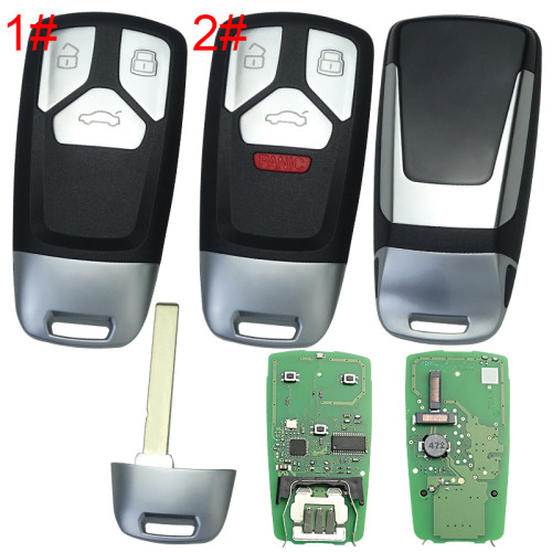 ForAudi TT 3 /3+1 button Keyless remote key with 434mhz with AES 48 chip ASK , pls choose button