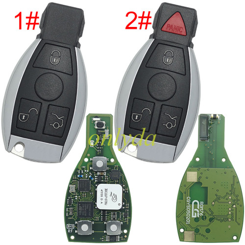 CG MB 76 Version Keyless Go Key 2-in-1 315MHz/433MHz with 3 Button / 4 Button Shell with Panic for Mercedes W164 W221 W216 from 2005-2010