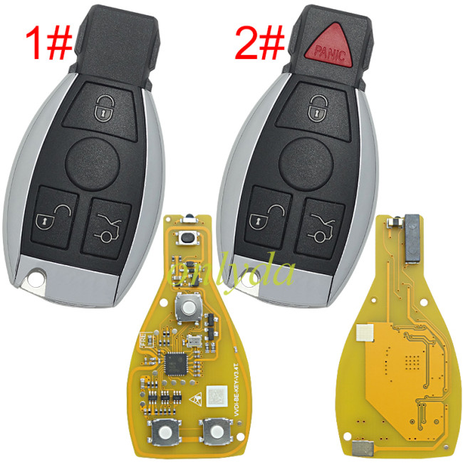 XNBZT1GL Xhorse VVDI 3/3+1 button remote Key  for Mercedes-Benz 315mhz/434mhz Yellow Color board without point