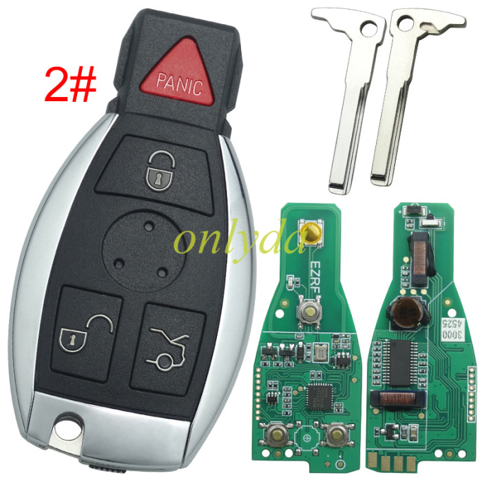 For Benz NEC Before 2013 3 / 3+1button remote key with 315mhz /433 MHZ Keyless go  changeable frequency by button press  The key is only work with the devices that support original Benz key. Such as VVDl, AP. MBTOOL etc