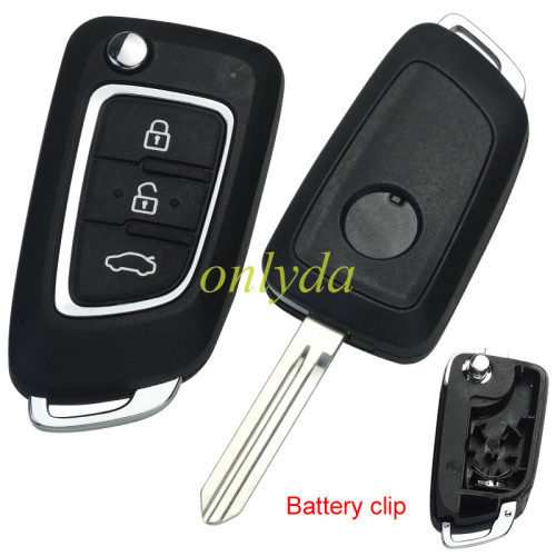 For Dongfeng 3 button  remote key blank with blade with battery clip