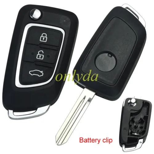 For Dongfeng 3 button  remote key blank with blade with battery clip