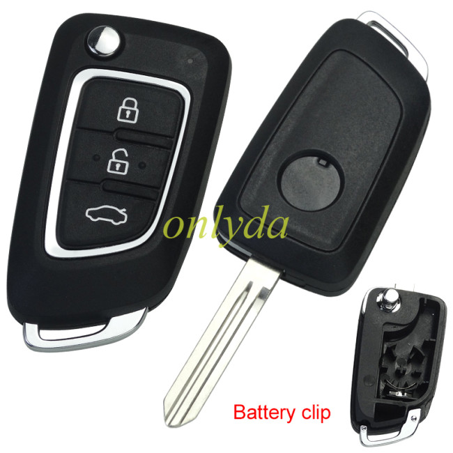 For Dongfeng 3 button  remote key blank with blade with battery clip