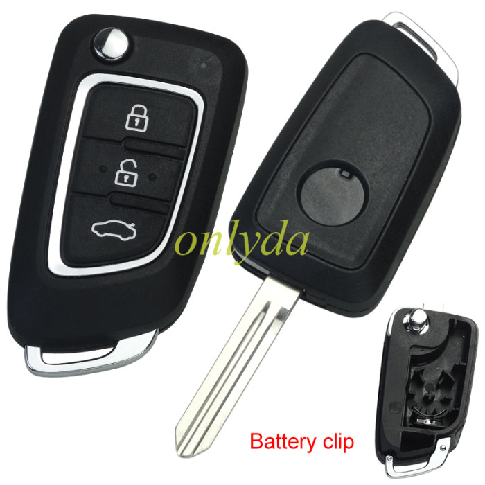 For Dongfeng 3 button  remote key blank with blade with battery clip