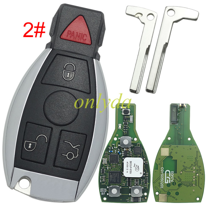 CG MB 76 Version Keyless Go Key 2-in-1 315MHz/433MHz with 3 Button / 4 Button Shell with Panic for Mercedes W164 W221 W216 from 2005-2010
