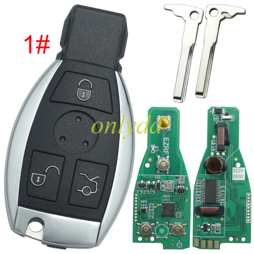 For Benz NEC Before 2013 3 / 3+1button remote key with 315mhz /433 MHZ Keyless go  changeable frequency by button press  The key is only work with the devices that support original Benz key. Such as VVDl, AP. MBTOOL etc