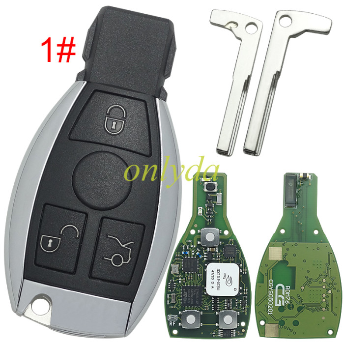 CG MB 76 Version Keyless Go Key 2-in-1 315MHz/433MHz with 3 Button / 4 Button Shell with Panic for Mercedes W164 W221 W216 from 2005-2010