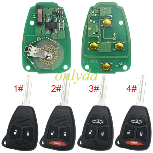 For Chrysler remote key with 315mhz PCF7941 Hitag2 46 chip.please choose the key shell 2,2+1,3,3+1 button