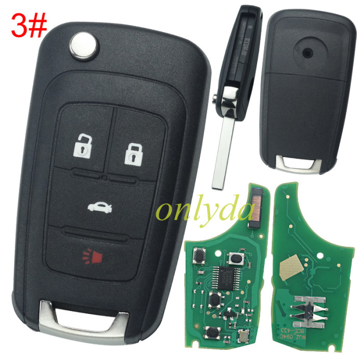 For Opel  Astra J  2B/3B/3+1B remote key  434mhz 5WK50079 95507070 chip GM 46 (HITA G2)  7937E / 7941E,please choose the key shell
