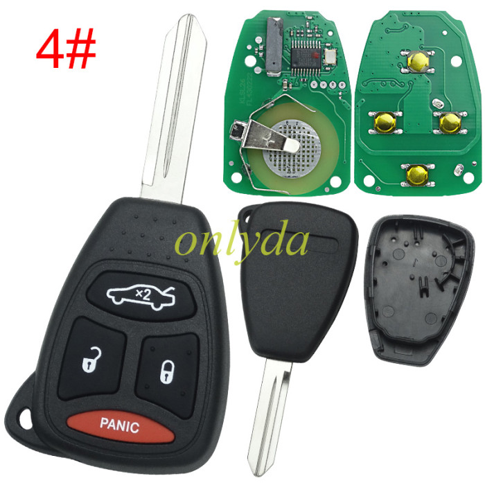 For Chrysler remote key with 434mhz PCF7941 Hitag2 46 chip.please choose  the key shell 2,2+1,3,3+1 button