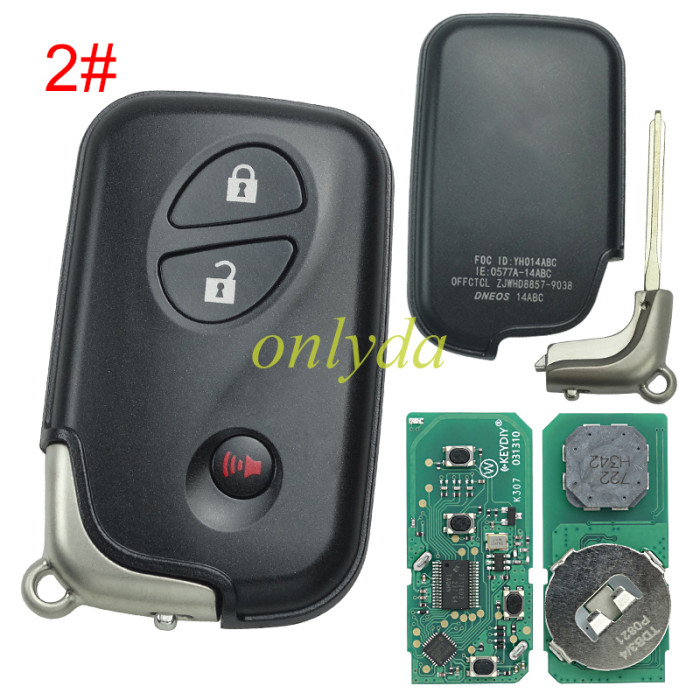 KEYDIY TDB04-3 TDB04-4 KD Smart Key Universal Remote Control With Toyota 4D chip ,please choose the key shell