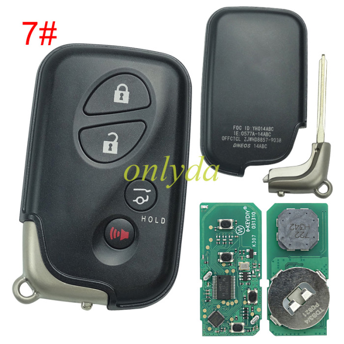 KEYDIY TDB04-3 TDB04-4 KD Smart Key Universal Remote Control With Toyota 4D chip ,please choose the key shell