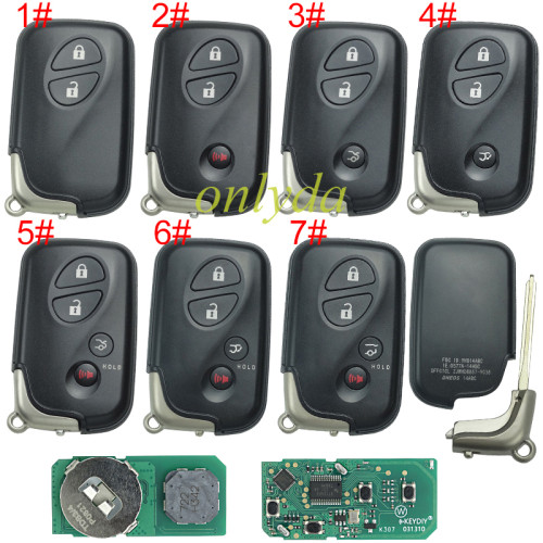 KEYDIY TDB04-3 TDB04-4 KD Smart Key Universal Remote Control With Toyota 4D chip ,please choose the key shell