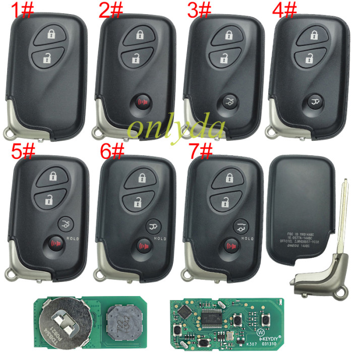 KEYDIY TDB04-3 TDB04-4 KD Smart Key Universal Remote Control With Toyota 4D chip ,please choose the key shell