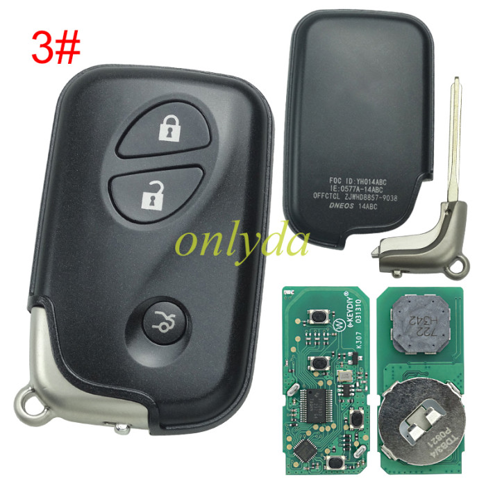 KEYDIY TDB04-3 TDB04-4 KD Smart Key Universal Remote Control With Toyota 4D chip ,please choose the key shell
