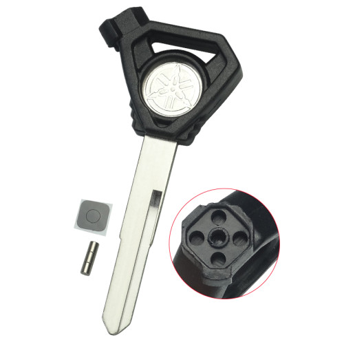 For yamaha motorcycle transponder key blank with left blade,with unremovable printed badge