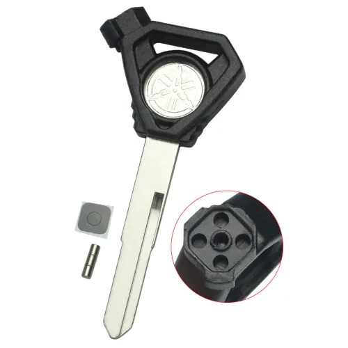For yamaha motorcycle transponder key blank with left blade,with unremovable printed badge