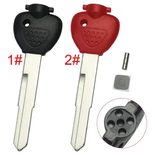 For Yamaha motorcycle transponder key blank with right blade with badge， pls choose color