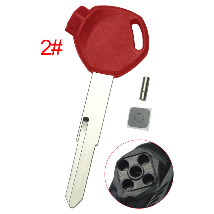 Honda-Motor  bike key blank， with right blade with printed badge, pls choose the color