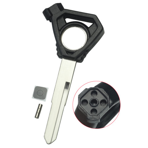 For yamaha motorcycle transponder key blank with left blade,with unremovable printed badge